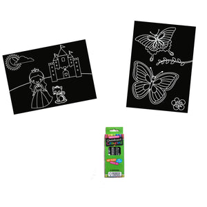 Chalkboard Mini Mat Set with Crayons / Princess & Butterfly - 5"x7"