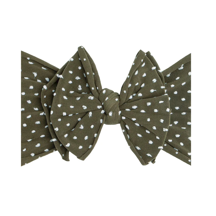 Baby Bling SHAB-BOW-LOUS Headband / Artichoke Dot