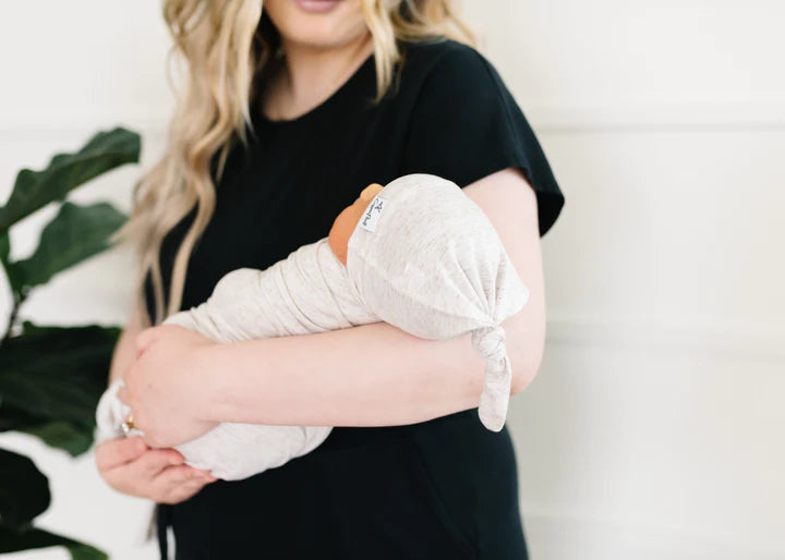 Copper Pearl Top Knot Hat / Oat