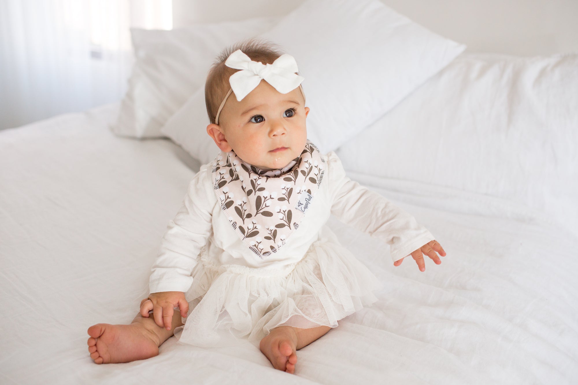 Copper Pearl Bandana Bib / Olive - Cotton