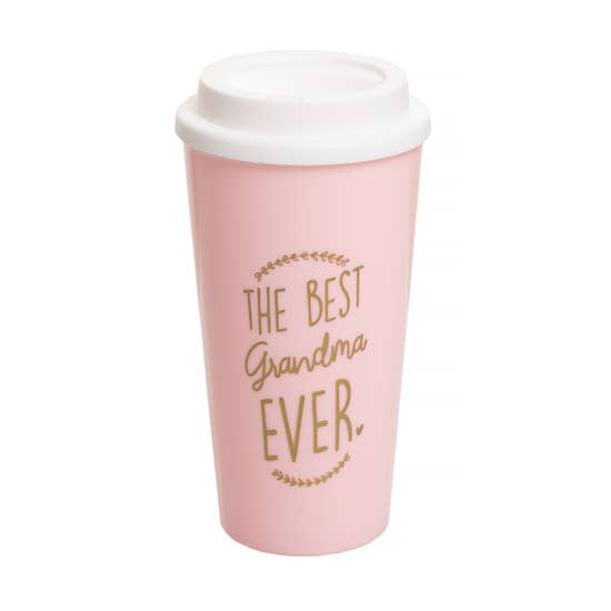 Best Grandma Ever Tumbler Travel Mug / Light Pink