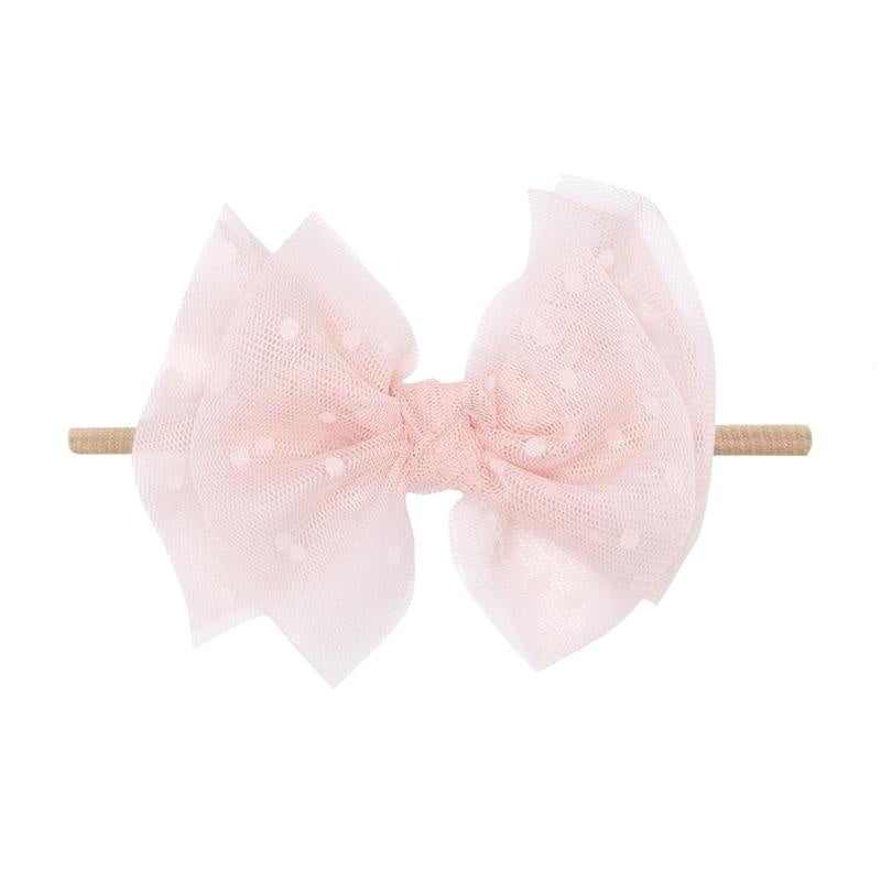 Baby Bling Tulle FAB Skinny Headband / Nude/Rose Quartz