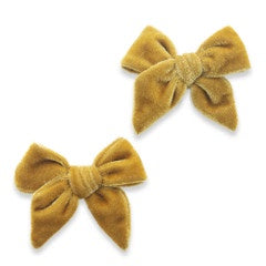 Baby Bling Velvet Bow Tie Clips (2 Pack) / Brass