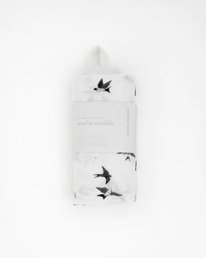 Little Unicorn Organic Cotton Muslin Swaddle Blanket / Swallows