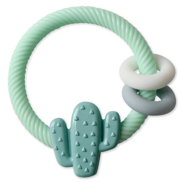 Itzy Ritzy Silicone Ritzy Rattle with Teething Rings / Cactus