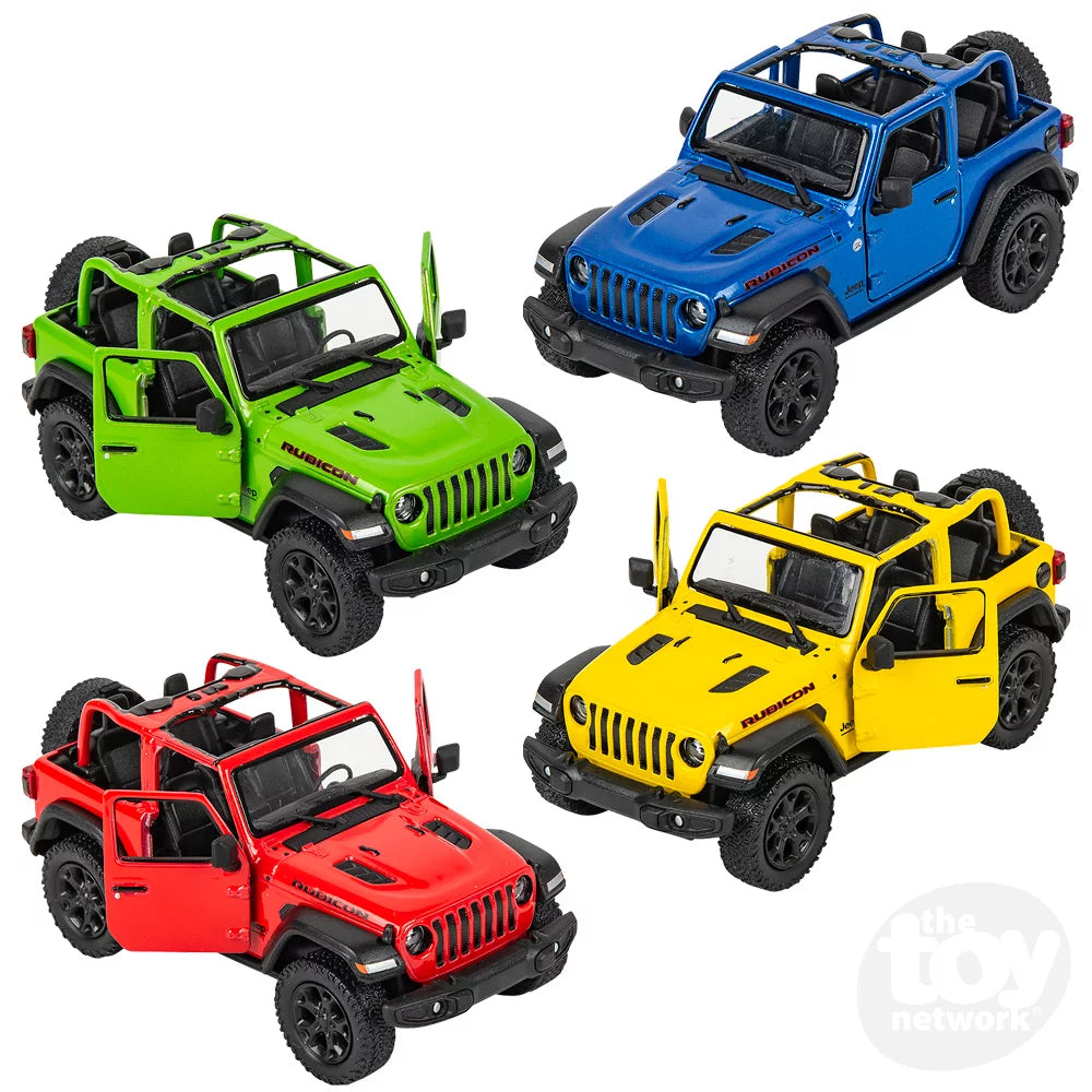 Die-Cast 5" Pull-Back 2018 Jeep Wrangler Open Top - Assorted