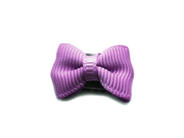 Baby Wisp Mini Latch Wisp Clip - Tiny Tuxedo Bow / Lavendar