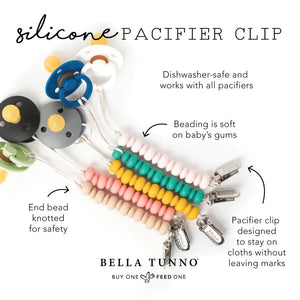 Bella Tunno Silicone Pacifier Clip / Black Marble