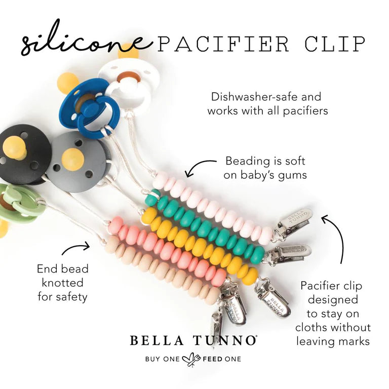Bella Tunno Silicone Pacifier Clip / Oatmeal