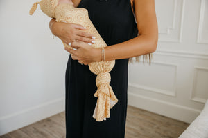 Copper Pearl Knit Swaddle Blanket / Vance