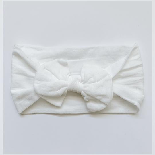 Sugar + Maple Baby Classic Bow Headband / White