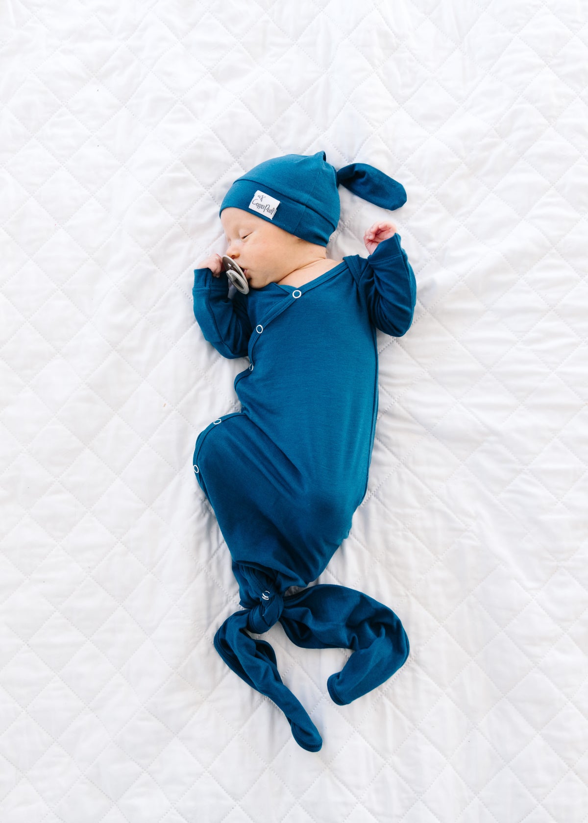 Copper Pearl Newborn Knotted Gown / River