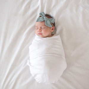 Copper Pearl Knit Swaddle Blanket / Dove