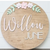 Sugar + Maple Round Personalized Wood Name Sign | Flower