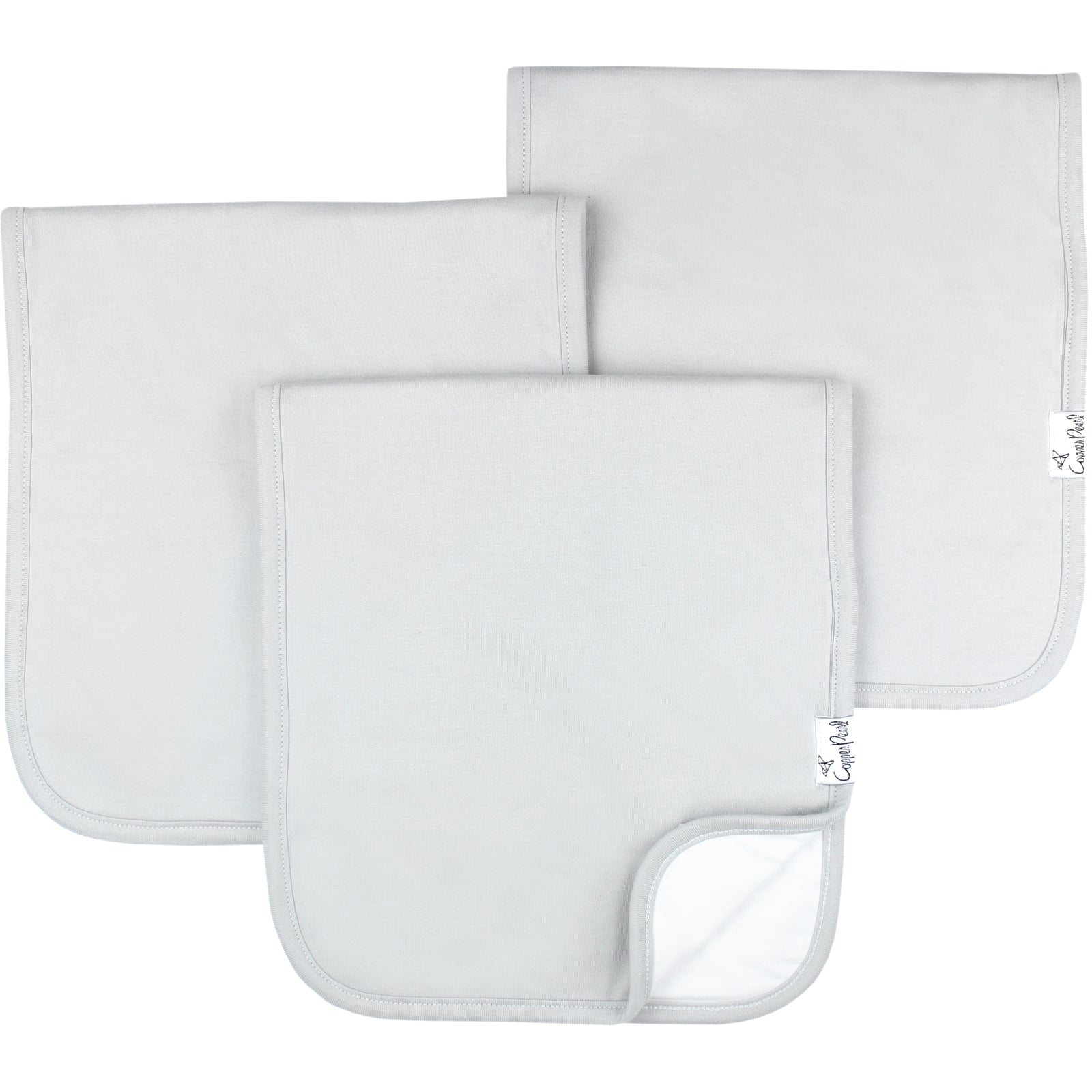 Copper Pearl Premium Burp Cloth Set / Gray Basics