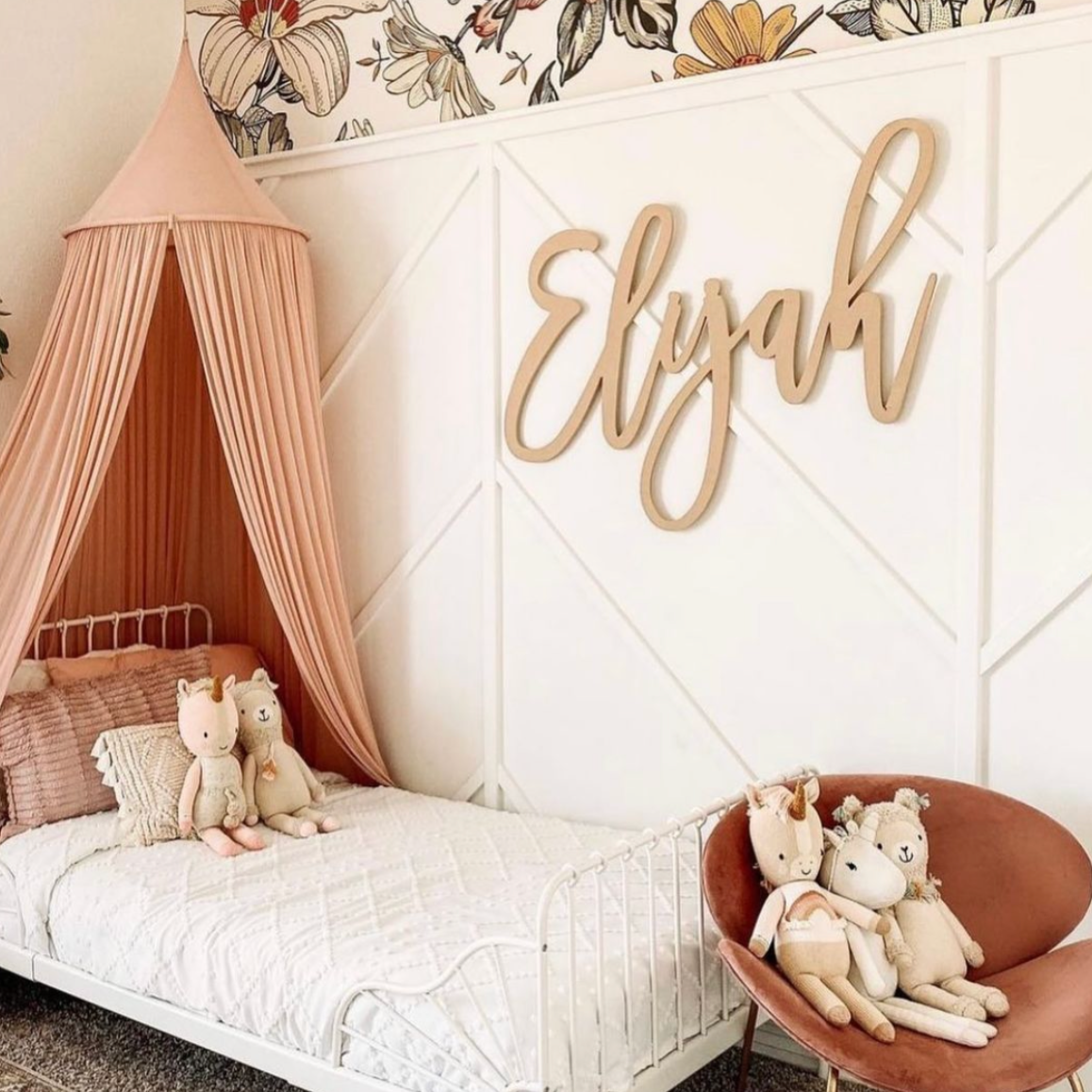 Custom Personalized Script Wood Name Sign