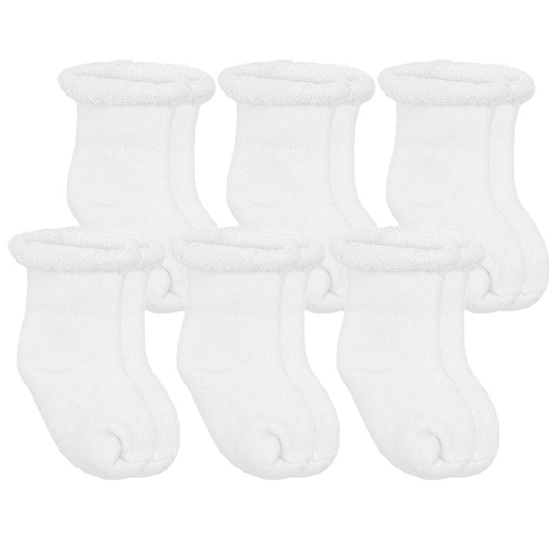 Kushies Terry Socks 6-Pack / White