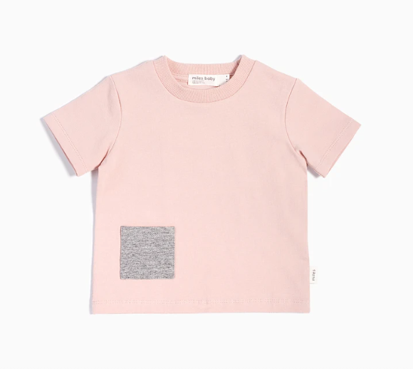 Miles Basic Light Pink T-Shirt / Grey Patch Pocket***