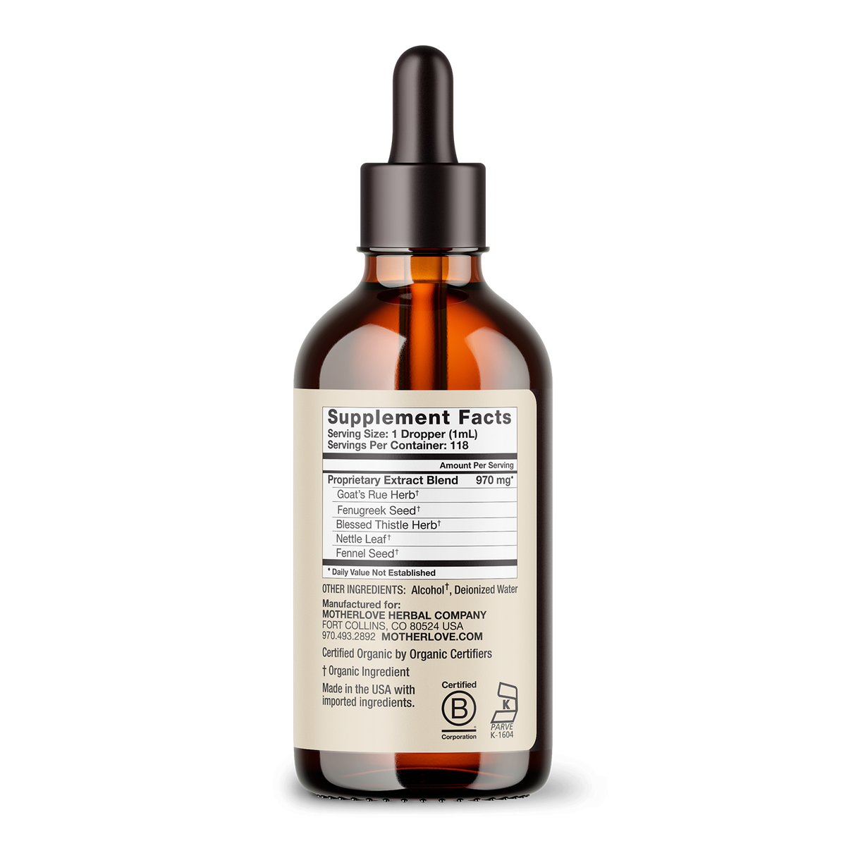 Motherlove Breastfeeding More Milk Special Blend Traditional Tincture