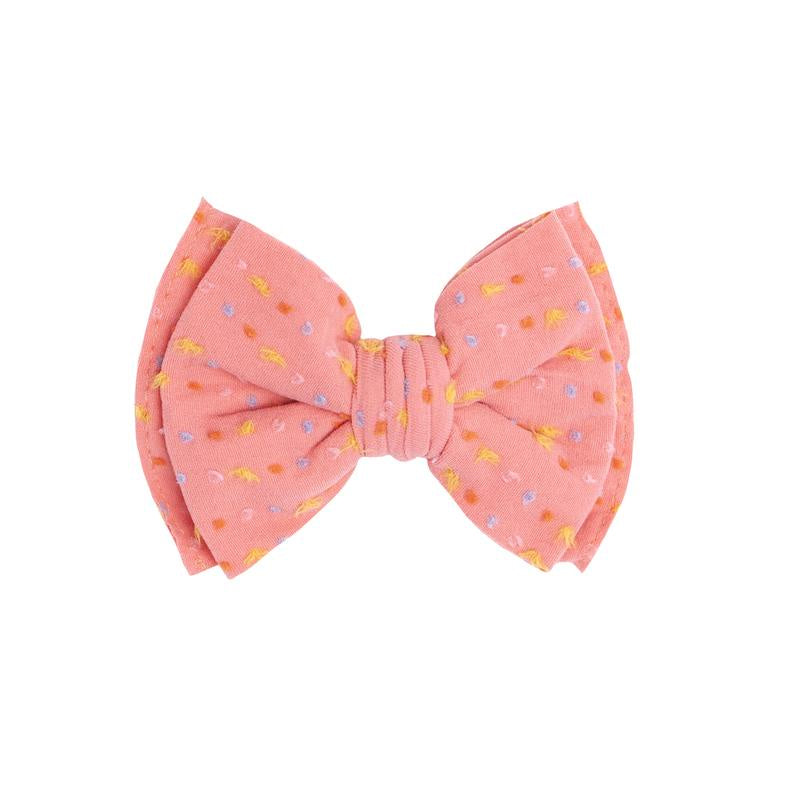 Baby Bling Shabby Classic Clip / Coral Rainbow Dot