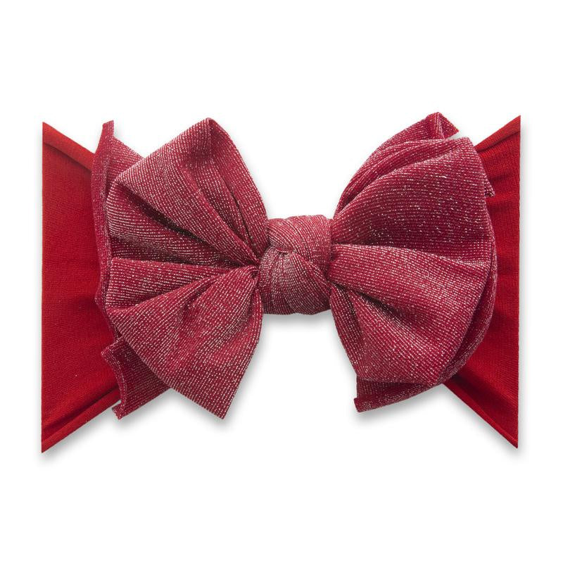 Baby Bling Metallic FAB-BOW-LOUS Headband / Red