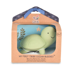 Tikiri Organic Natural Rubber Teether, Rattle & Bath Toy / Turtle***