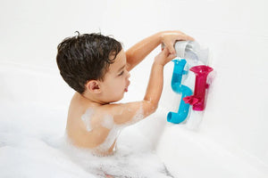 Boon Tubes Building Bath Toy / Blue, White & Pink