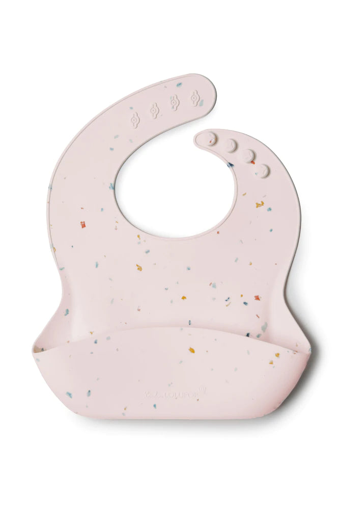 Loulou Lollipop Silicone Bib / Confetti Blush