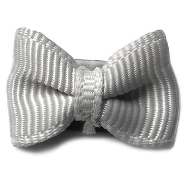 Baby Wisp Mini Latch Wisp Clip - Tiny Tuxedo Bow / Grey