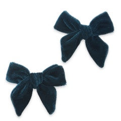 Baby Bling Velvet Bow Tie Clips (2 Pack) / Pine