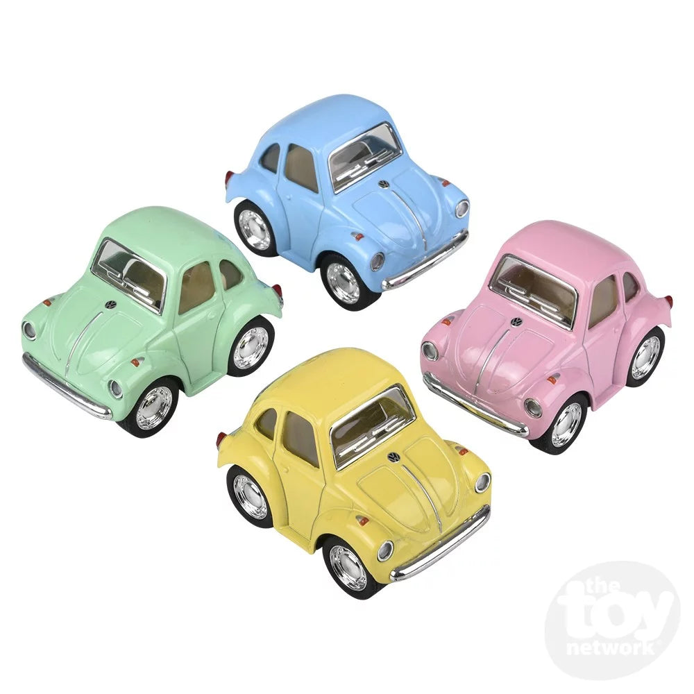 2" Diecast Pull Back VW Mini Beetle / Assorted Pastel Colors
