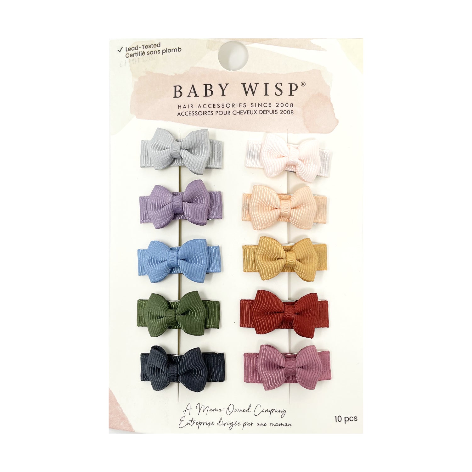 Baby Wisp Tiny Tuxedo Snap Clip Bow Set / 10 Piece - Tomorrow