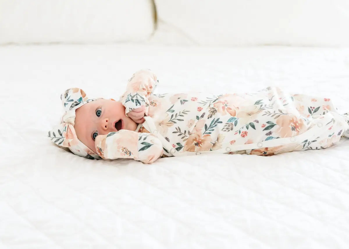 Copper Pearl Newborn Knotted Gown / Autumn