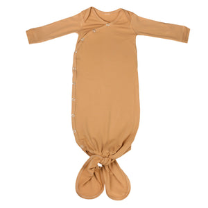 Copper Pearl Newborn Knotted Gown / Dune