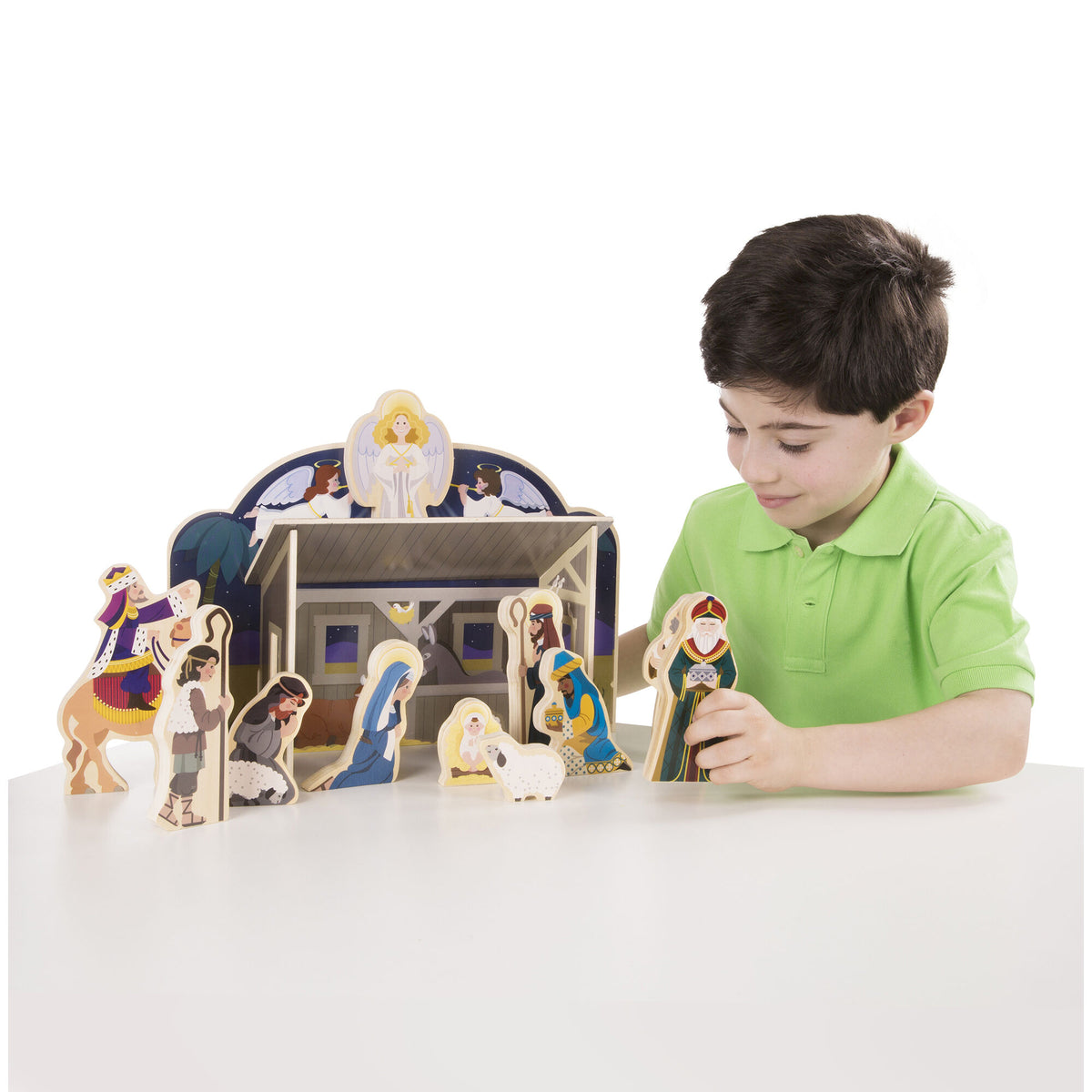 Melissa & Doug Wooden Christmas Nativity Set
