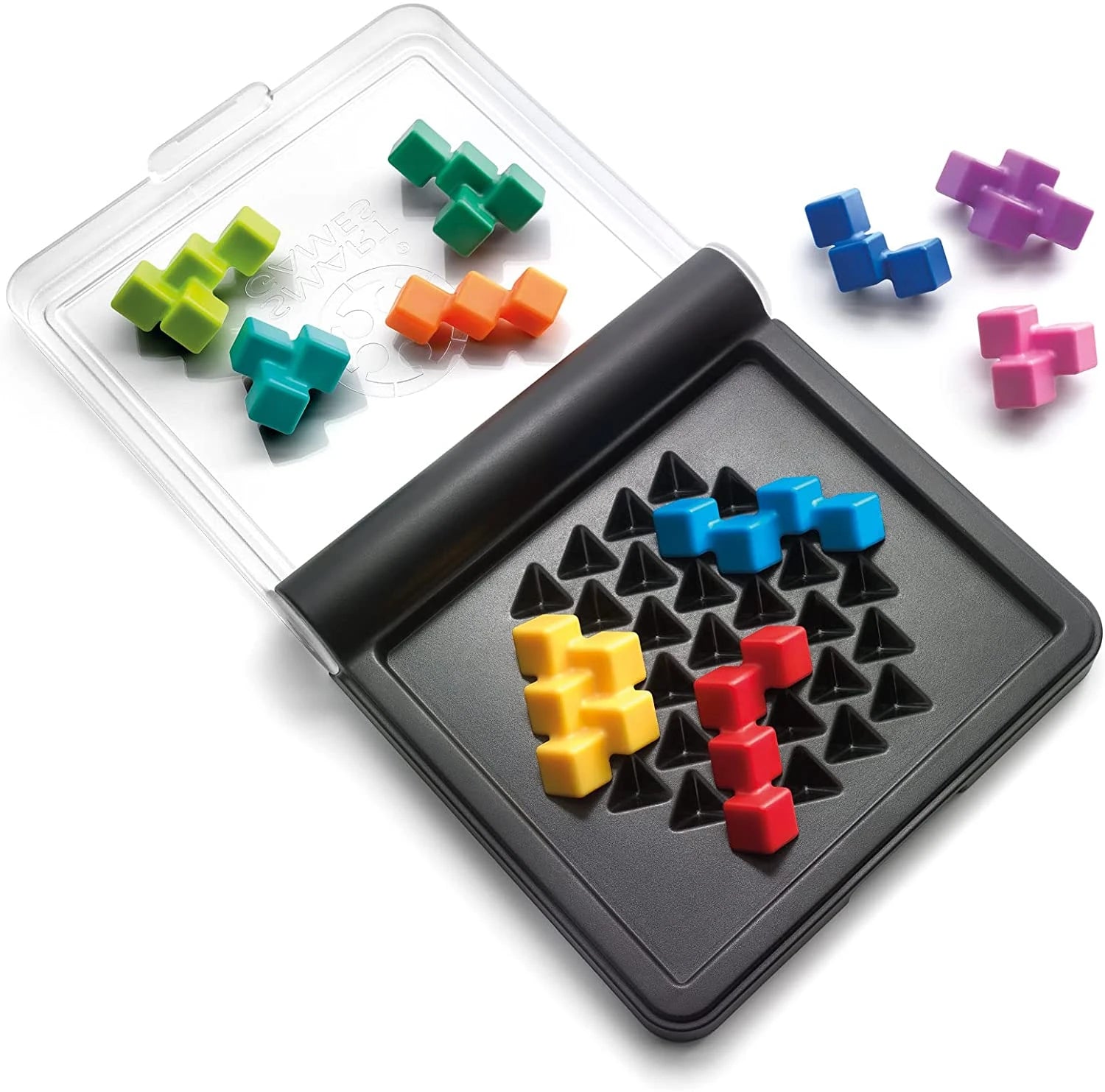 Full unboxing of Smart Games - IQ Fit ONE-Player puzzle for Kids, Best  Puzzle game with, IQ Fit includes 120 challenges ( easy to expert) in a  very Compact case .