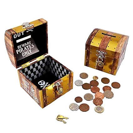 Floss & Rock Lockable Pirate Chest Money Box