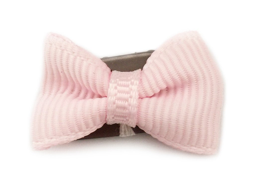 Baby Wisp Mini Latch Wisp Clip - Tiny Tuxedo Bow / Light Pink