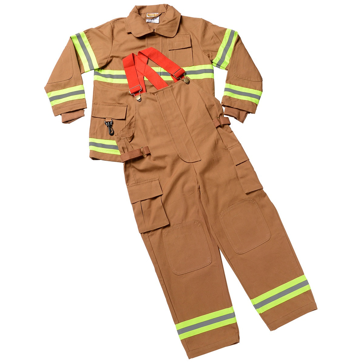 Jr. Firefighter Suit with Embroidered Cap / Tan