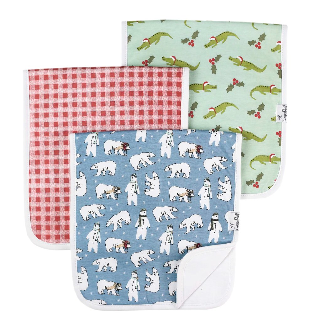 Copper Pearl Premium Burp Cloth Set / Polar