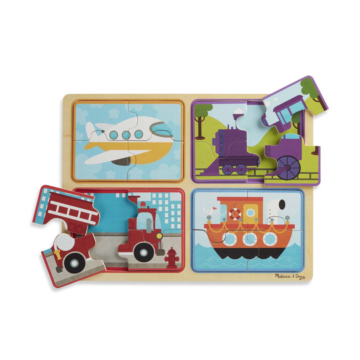Melissa & Doug Natural Play Wooden Puzzle / Ready, Set, Go