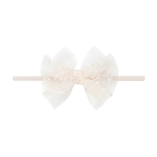 Baby Bling Tulle Lil' FAB Skinny Headband / Oatmeal