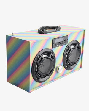 Bluetooth Mini Boom Box / Rainbow Glitter