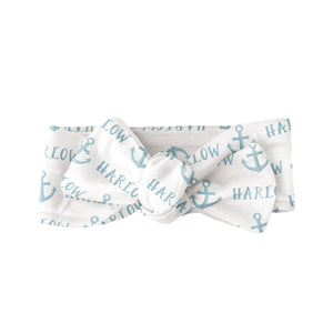 Sugar + Maple Personalized Bow | Anchor Blue