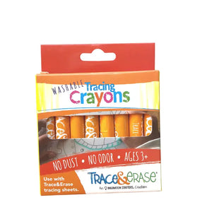 Washable Trace & Erase Crayons / 8 Pack