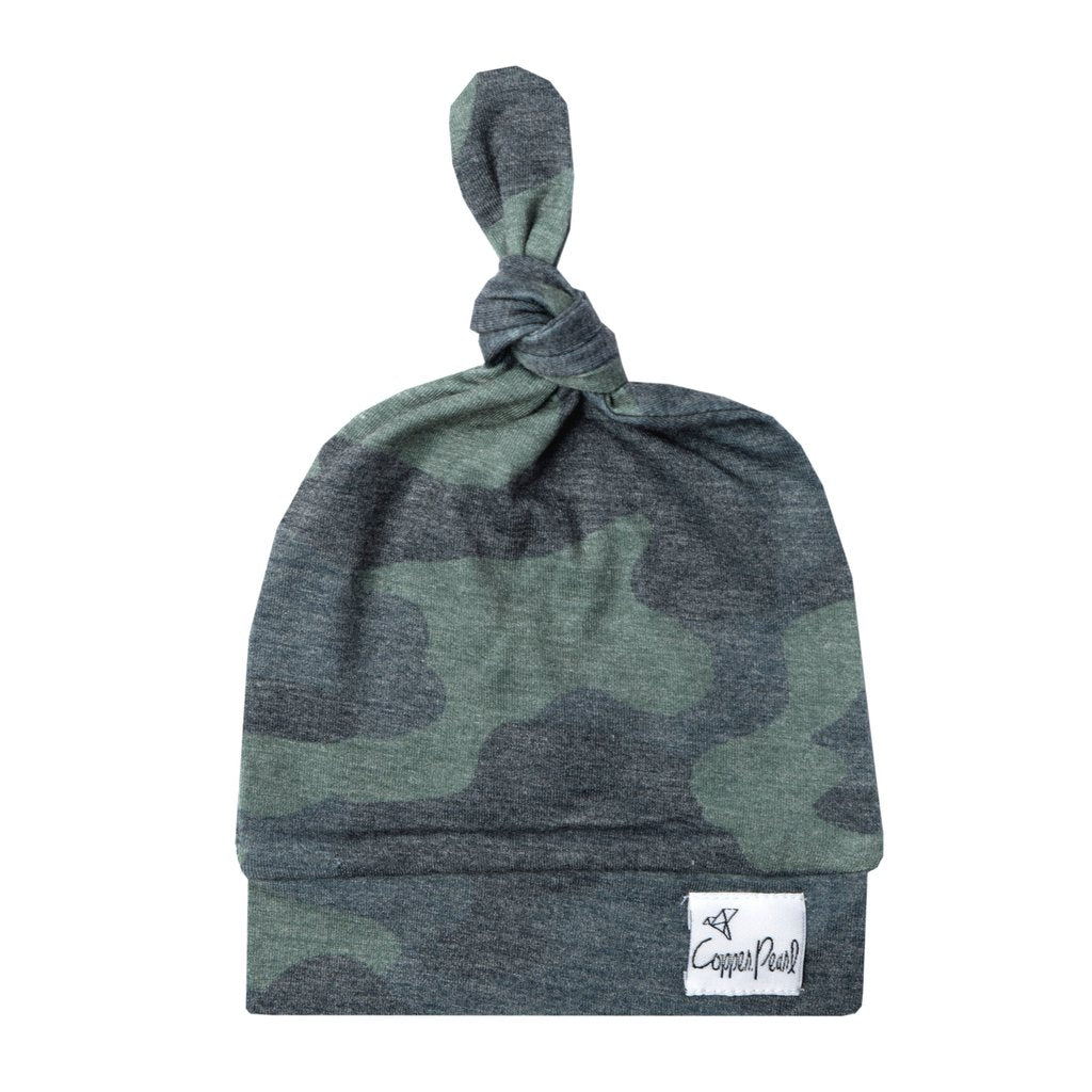 Copper Pearl Top Knot Hat / Hunter