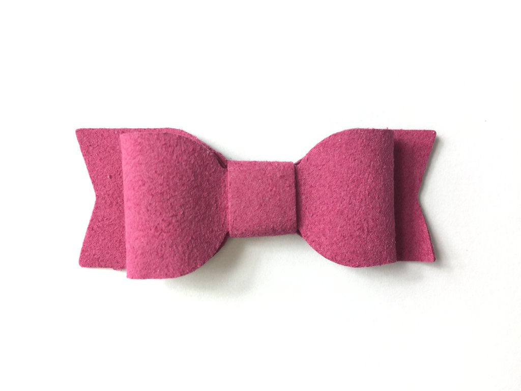 Baby Wisp Mini Latch Mia Faux Suede Bow / Magenta