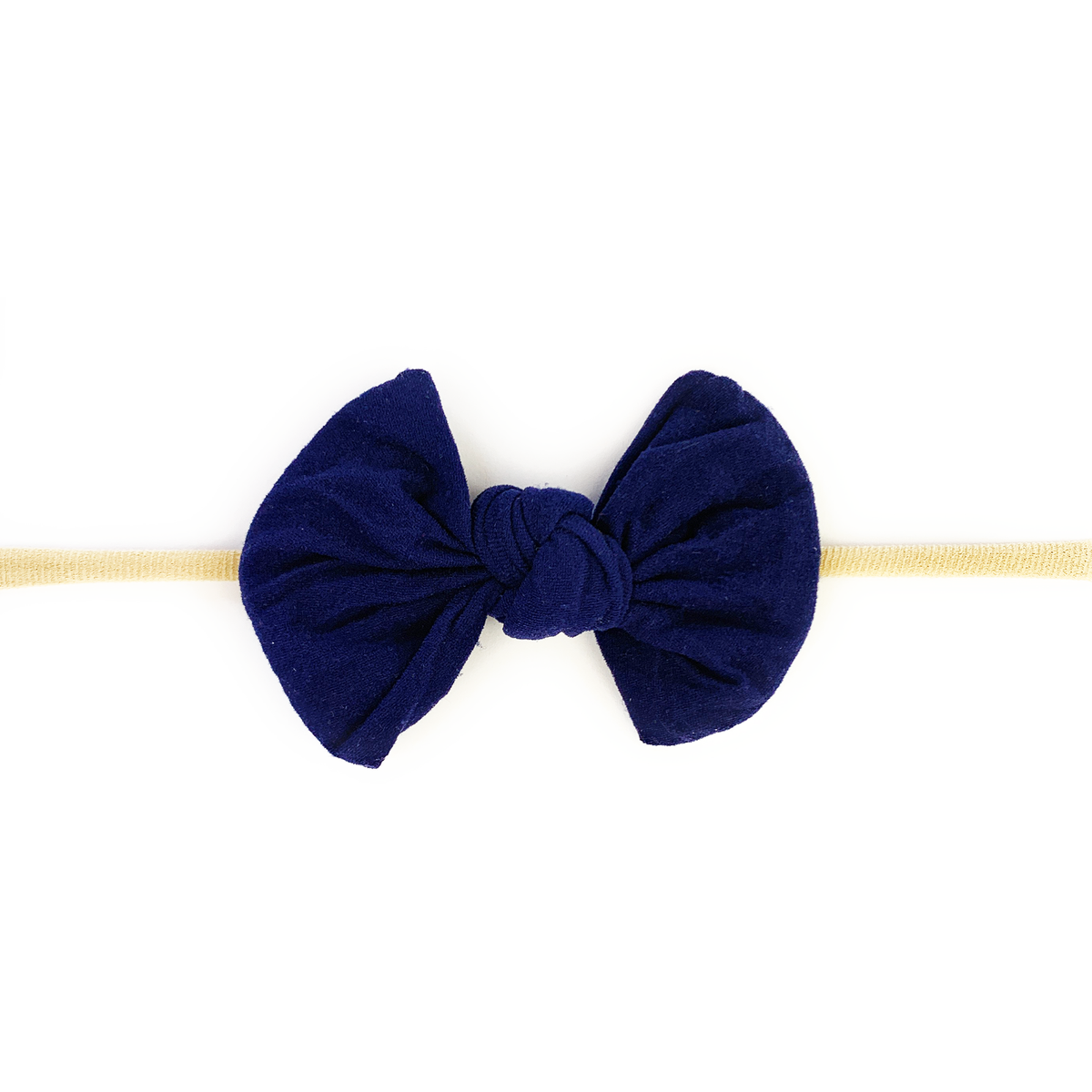 Baby Wisp Nylon Knotted Bow Skinny Headband / Navy