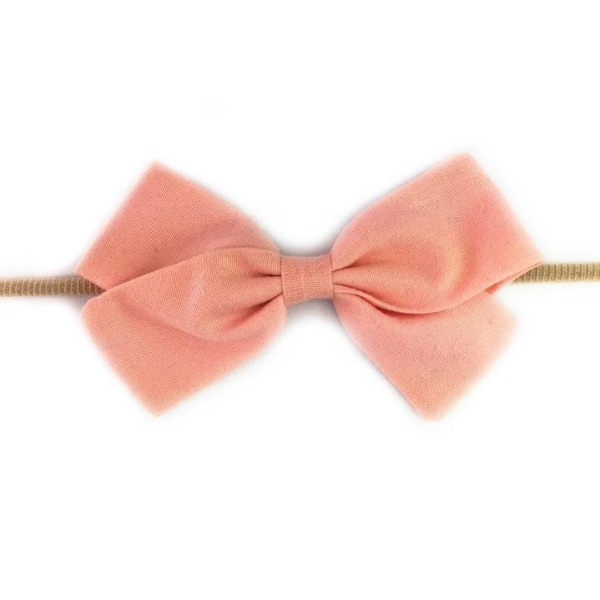 Baby Wisp Emma Bow Headband / Peach