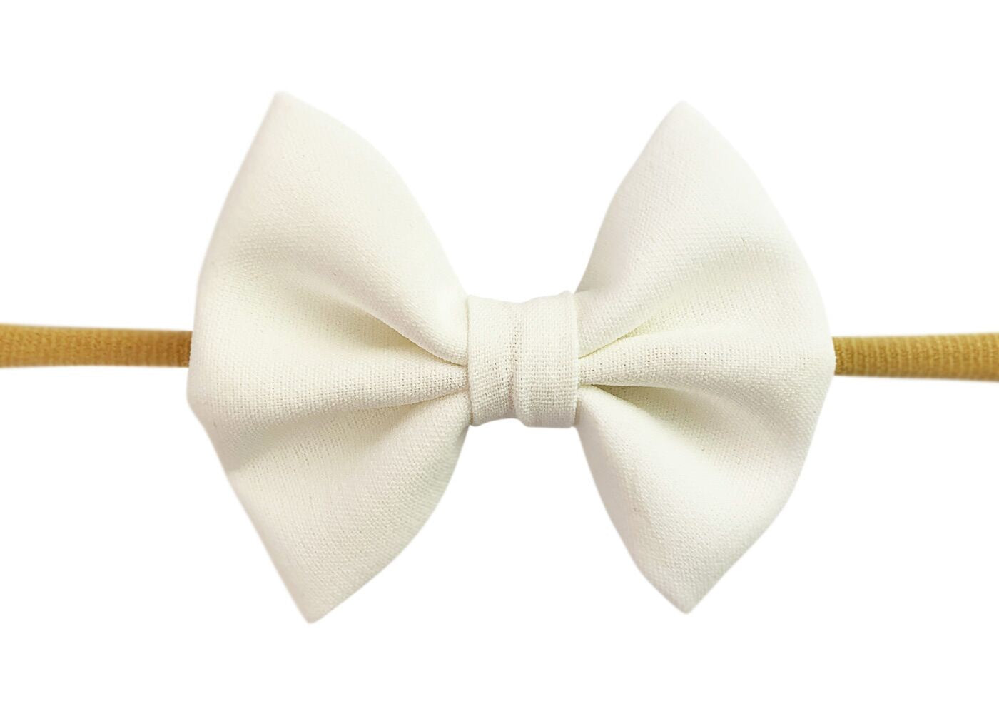 Baby Wisp Fanny Bow Headband / White